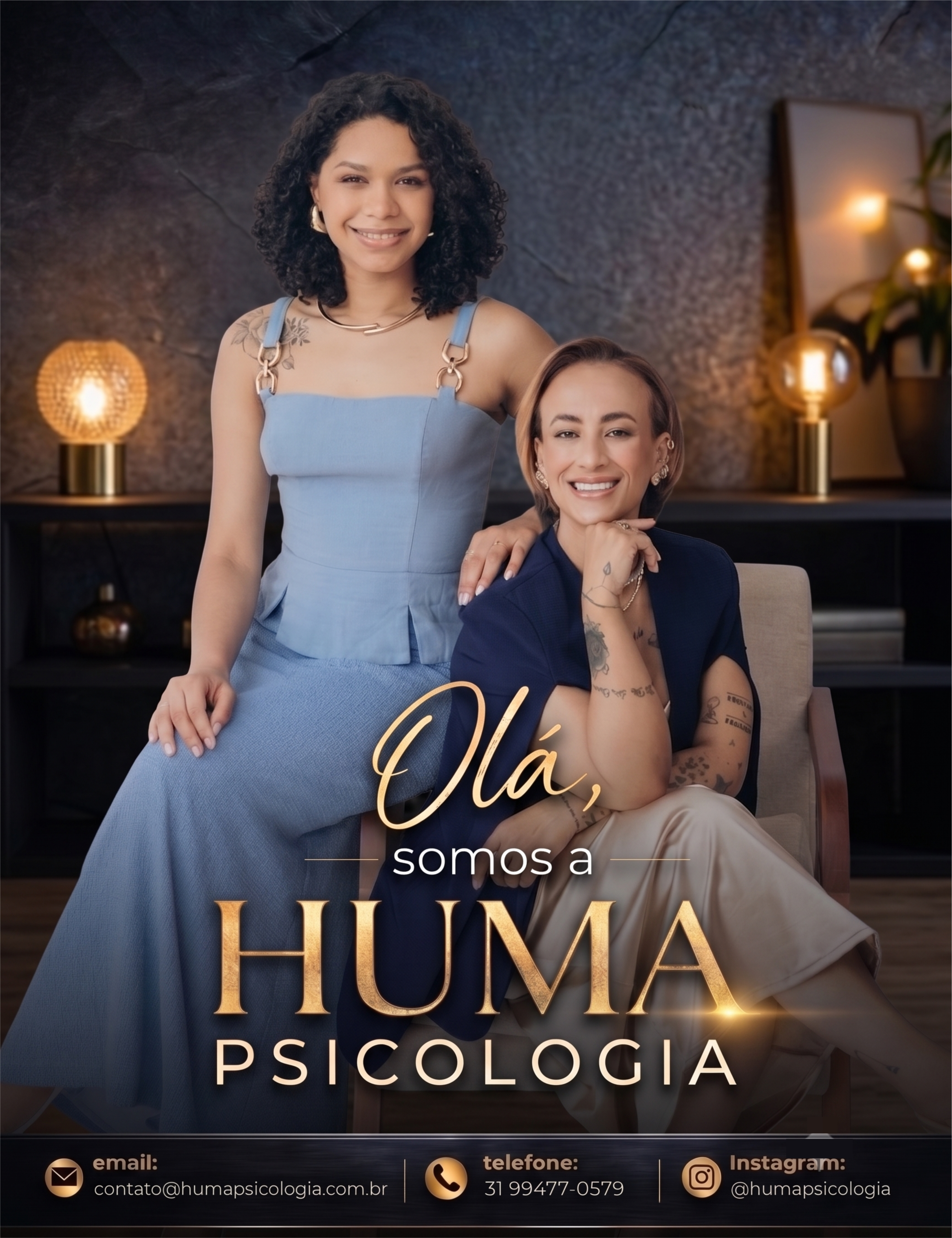 Sara Silva e Brenda Coelho — Fundadoras da Huma Psicologia